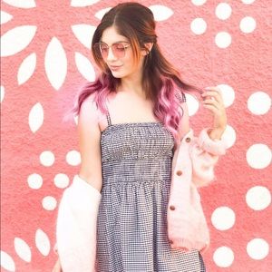 Gingham tie dress